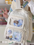 KYLETHOMASW  -  Japanese Style Kawaii Backpack Girls Transparent Ita Bag Women Large Capacity Backpack Fashion School Bag for College Student JK