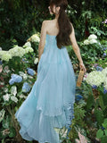 KYLETHOMASW  -  Korea Sweet Fairycore Halter Long Dress Elegant Chic Ruffles Birthday Party Dress Summer Casual A-line Vestidos Female New Robe