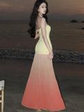 KYLETHOMASW  -  Sexy Strapless Long Dresses for Women Elegant Off Shoulder Sleeveless Bodycon Mermaid Party Dress Summer Holiday Beach Vestidos