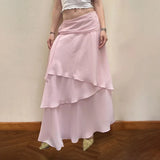 KYLETHOMASW  -  Long Skirts Women French Style Elegant Irregular Slim Sexy Fashion Ruffles Temperament Sweet Skirt Female Party Casual