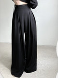 KYLETHOMASW  -  Early New Product Retro Temperament Drawstring Design Sense High Waist Hanging Sense Casual Mopping Pants Wide Leg Pants