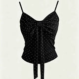 KYLETHOMASW  -  Sweet Korean Style Polka Dot Tanks Women Kawaii Sexy Bow Sleeveless Vest Elegant Coquette Fashion Cutecore Slim Camis