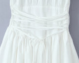 KYLETHOMASW  -  Sweet Women Ruched Chest Fish bow Waist Corset Style Dress Short Sleeve Cross Bandage Lacing up Back Bodycon Mini Party Robe