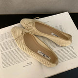 KYLETHOMASW  -  Luxury Footwear Mesh Ladies Flats Slip On Shoes Female Shallow Fashion Butterfly-Knot Women Ballet Flats Dance Shoes New 2025