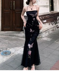 KYLETHOMASW  -  Vintage Printed Women Bodycon Dress Summer Slim Waist Spaghetti Strap Package Backless Hip Dress Female