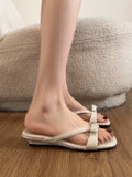 KYLETHOMASW  -  Summer Fashion Women's Open-Toe Sandals Gentle Wind  Knot Slip-On Clogs Arch Support Rubber Bottom PU Lined