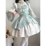 KYLETHOMASW  -  Women's Chinese Style Lolita Dress Improved Qipao Hanfu Long Sleeve OP Spring Daily Casual