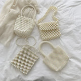 KYLETHOMASW  -  Fashion Hand-beaded Pearl Bag All-match Mini Retro Pearl Beaded White Color Crossbody Bag Female Party Wedding Dress Clutches