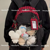 KYLETHOMASW  -  Detachable Ita Bag Dual-purpose All-match Elegant Fashion Early Antique Color Matching Check Shoulder Bags