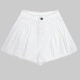 KYLETHOMASW  -  Spring Summer Lace Patchwork Women's Denim Short Pants High Waist Casual Loose Jeans Wide Leg Shorts for Women