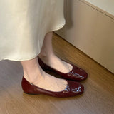 KYLETHOMASW  -  Sheepskin Version·French Soft Style Square-Toe Flats Shallow Soft Sole Evening Shoes Flat Mary Jane Shoes with Skirts