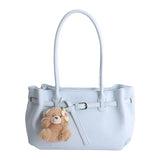 KYLETHOMASW  -  Korean Style Minimalist Solid Color Single Shoulder Crossbody Bag Women Large Capacity Fashionable Texture Handheld Tote Bag...