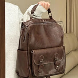 KYLETHOMASW  -  Casual Vintage Brown Backpacks Women Preppy Style Large Capacity Mochila Schoolbag Female Retro Y2k Backpack Aesthetic