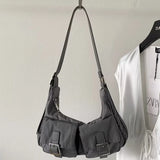 KYLETHOMASW  -  Streetwear Fashion Chic Underarm Bag Vintage Y2k Aesthetic Pockets Shoulder Bags Women Solid All Match Purses and Handbags