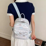KYLETHOMASW  -  Korean Sweet Kawaii Preppy Backpack Y2k Aesthetic Cartoon Printing Schoolbag Fashion Women Travel Backpacks for College Students
