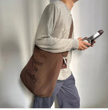 KYLETHOMASW  -  Men and Women Streetwear Travel Crossbody Bags Korean Letter Embroidery Y2k Handbags Trendy Casual All Match Shoulder Bag Women