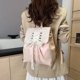 Kylethomasw Sweet Lace Floral Girl's Backpack Preppy Backpacks Shoulder Bags For Women Student Knapsack Fashion Floral Printed Rucksack 2024