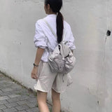 KYLETHOMASW  -  Casual Nylon Mini Backpack Women New Hot Girls Drawstring Pocket Y2k Mochila Female Vintage Harajuku Backpacks Aesthetic
