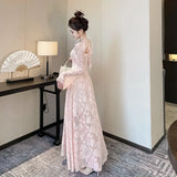 KYLETHOMASW  -  Pink Vestidos Mujer Spring Autumn Solid Ins Fashion Elegant Women Dresses Sweet A-line Vintage Beach Style Long Dress
