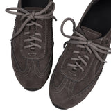 KYLETHOMASW  -  women's natural suede leather round toe lace-up flats oxfords high quality soft comfortable casual female flats shoes