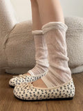KYLETHOMASW  -  Fashionable Floral Embellished Women's  Knot Slip-On Thick Heel Split Toe Shoes Summer Season Low Cut Casual Footwear