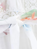 KYLETHOMASW  -  European and American style new elegant dress floral print hollow design large swing skirt