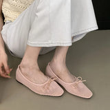 KYLETHOMASW  -  Luxury Footwear Mesh Ladies Flats Slip On Shoes Female Shallow Fashion Butterfly-Knot Women Ballet Flats Dance Shoes New 2025