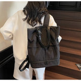 KYLETHOMASW  -  New Women Vintage Simple Backpacks Outdoor Travel Grunge Underarm Bags Y2k Aesthetic Cargo Solid Shoulder Handbags Trendy