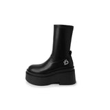 KYLETHOMASW  -  Street Style Autumn Winter Women Knee High Boots Fashion Slip On Platform Heels Concise Long Botas De Mujer