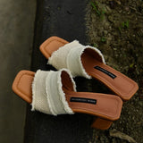 KYLETHOMASW  -  High Heels Slippers Women Wear Thick Heels Sandals Women New Summer Fashion Women's  Sandalias De Mujer