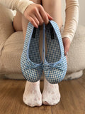 KYLETHOMASW  -  Blue Sweet  Knot Shallow Mouth Single Shoes Women's New Fashion Match Skirts Mary Janes Shoes Elegant Spring Flats