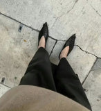 KYLETHOMASW  -  Spring New Genuine Leather Retro Pointed Toe Flat Women's Shoes Design Weaving Simple Office Daily Commuting Shallow Shoes