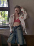KYLETHOMASW  -  Summer New Korean Slim Denim Women Shorts Loose Casual Blue High Waist Shorts Female Fashion Street Simple Basic Woman Shorts