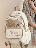 KYLETHOMASW  -  High-value Female High School Student Schoolbag Macaroon Contrast Color Cute All-match Backpacks Large-capacity College Backpack
