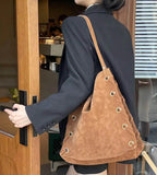 KYLETHOMASW  -  High-capacity Frosted Bandage Shoulder Bags Office Lady Vintage Simple Women Handbags Y2k Aesthetic Fashion Punk Underarm Bag
