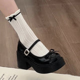 KYLETHOMASW  -  Platform Thick High Women Mary Jane Shoes Banquet Party Pumps New Spring Autumn Women's Elegant Dress Leather Shoes