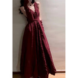 KYLETHOMASW  -  Vintage Black Midi Dress Women Elegant Party V Neck Dresses Summer Korean Sexy Spaghetti Strap Lace Up Bodycon Vestidos