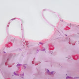 KYLETHOMASW  -  Pure girl style small floral lace V-neck suspender summer lightweight mesh age reducing vest top