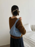KYLETHOMASW  -  Korean Simple Knitted Shoulder Bags Sweet Y2k Aesthetic Casual Underarm Bag Streetwear Ins Bow Purses and Handbags Y2k Aesthetic