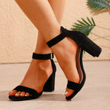KYLETHOMASW  -  Women Chunky Heels Sandals New Summer French Style Back Empty Female Thick Heel Open Toe Women Shoes M251