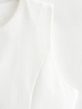 KYLETHOMASW  -  Casual Women 2-piece Vest and Shorts Set Fashion Sleeveless Single Breasted Vest Short Top+zippered Placket Slim Fit Shorts Set