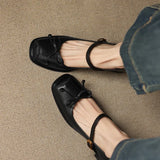 KYLETHOMASW  -  Butterfly-knot Elegant Shallow Mouth Women Pumps 2025 Mary Jane Fashion Square Toe Metal Buckle Thick Heel Dress Ladies Footwear
