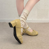 KYLETHOMASW  -  New Spring Thick Heel Women Mary Jane Shoes Concise Shallow Belt Buckle Shoes Ladies Lolita Style Elegant Dress Party Pumps