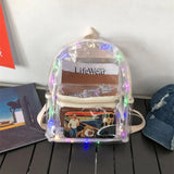 KYLETHOMASW  -  Large Capacity LED Lights Schoolbag Adjustable Straps Waterproof PVC Transparent Backpack Visible Multi-functional