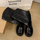 KYLETHOMASW  -  Autumn 2025 Ankle Women Chelsea Boots Flats Platform Shoes Woman Pu Leather Fashion Motorcycle Boots Snow New Short Boots Woman