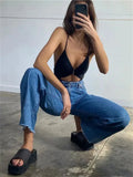 Kylethomasw Fashion Women's Jeans Bottom Casual Straight Leg Baggy Jeans Fall Boyfriend Long Trousers High Waist Denim Pants