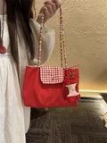 KYLETHOMASW  -  Contrast Plaid Bag Commuter Casual Bolsos mujer Underarm Shoulder Bags for Woman Korean Lazy Style Sac Femme Bolsas Bolsa