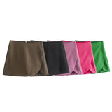 KYLETHOMASW  -  Black Mini Skirt Skort Women High Waist Skirts Brown Sexy Cute Summer Shorts For Woman Kawaii Wrap Skirt With Shorts Pink