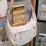 KYLETHOMASW  -  Japanese Students Kawaii Women's Handbags Fashion Nylon All Match Underarm Bag Chic Y2k Aesthetic Transparent Shoulder Ita Bags