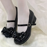 KYLETHOMASW  -  Women's High Heel Shoes New Elegant Party Shoes for Women Princess Fashion Lolita Causal Ladies Mary Jane Shoes Glossy PU